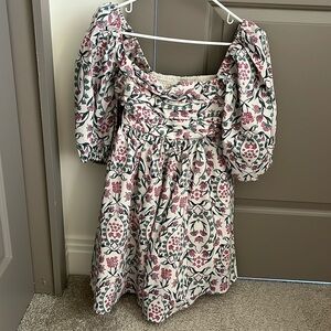 Abercrombie & Fitch Emerson Poplin Puff Sleeve Mini Dress